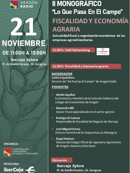 Jornada sobre fiscalidad y economía agraria, 21 noviembre