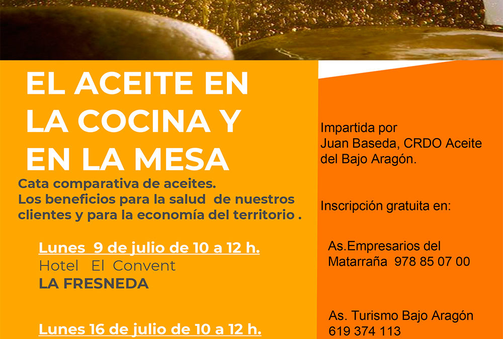 Cata de aceite de Oliva Virgen Extra en Alcañiz para hostelería