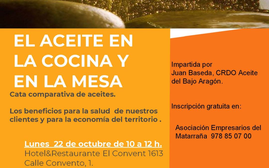 Cata de aceite de Oliva Virgen Extra en Torrecilla de Alcañiz para Hostelería