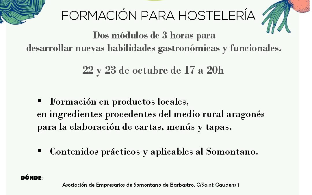 Formación a restaurantes en el Somontano de Barbastro