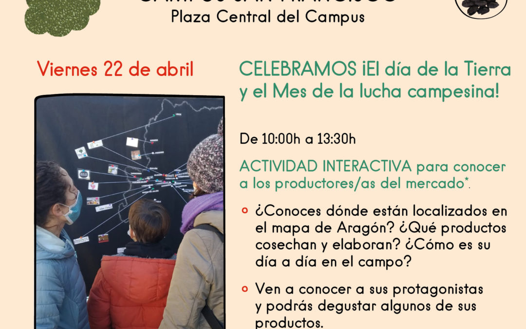 Mercado en el Campus Universitario en Zaragoza viernes 22 de abril
