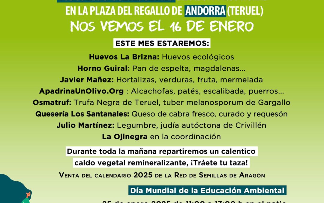 Este jueves mercado Norte Teruel en Andorra, ecológico y local a tu alcance