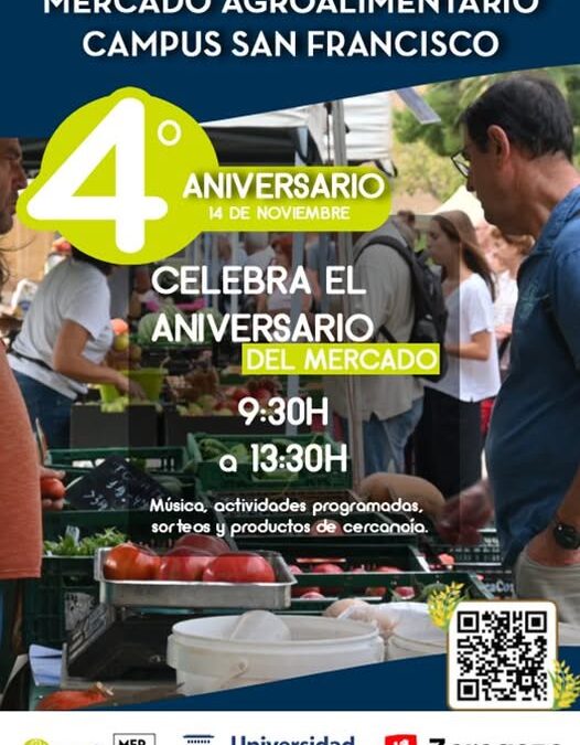 ¡4º Aniversario del Mercado Unizar! Viernes 14 de noviembre, ¡ven a celebrarlo!