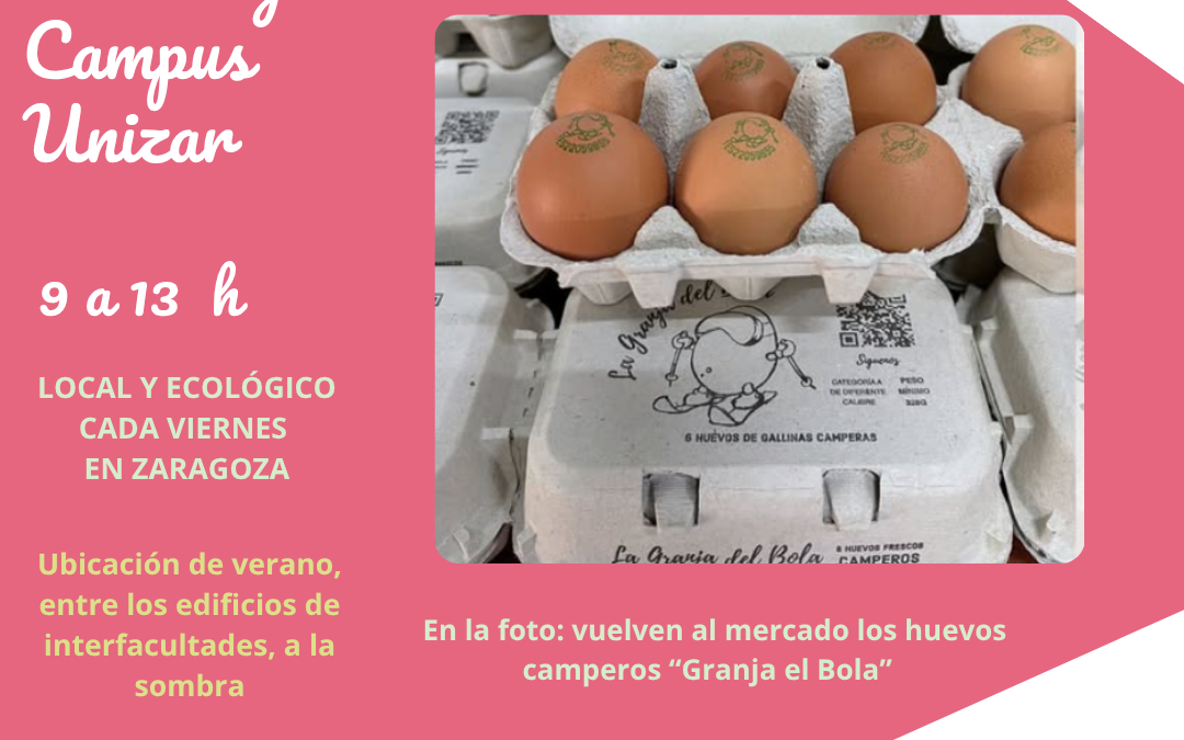 Mercado Unizar Viernes 28 agosto, tu compra de productos locales y ecológicos