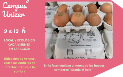 Mercado Unizar Viernes 28 agosto, tu compra de productos locales y ecológicos