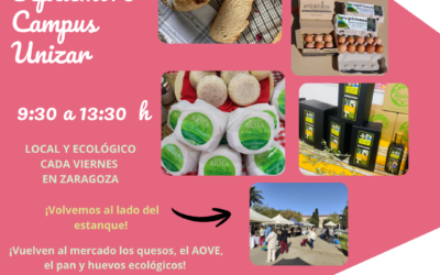 Mercado Unizar Viernes 11 septiembre, volvemos al horario y ubicación habitual y sumando productos